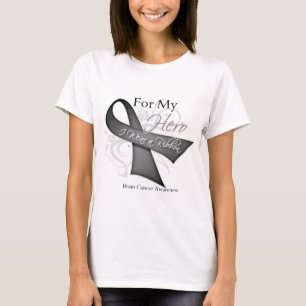 T-shirt Para meu herói eu visto um cancro cerebral da fit