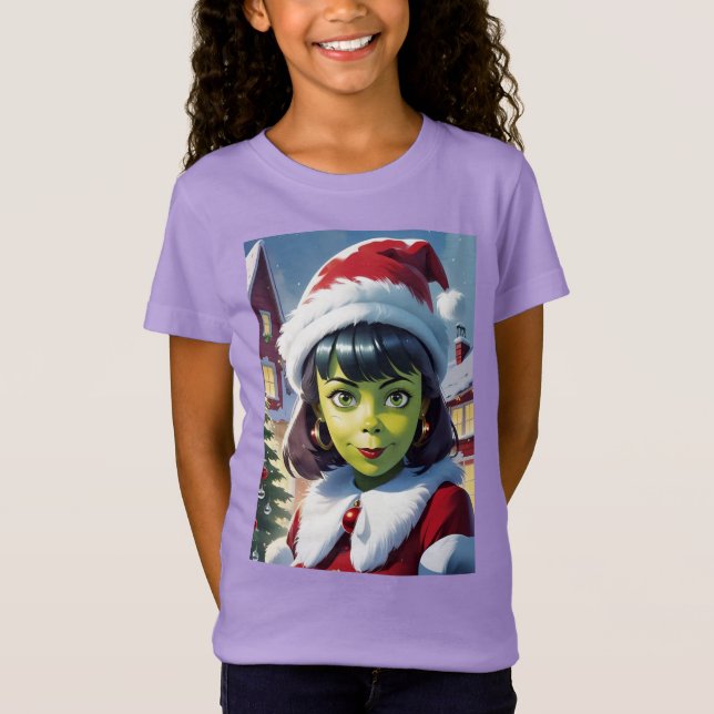 T-shirt para rapariga Feliz Natal (Frente)