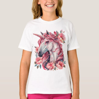 T-shirt para raparigas com unicórnio.