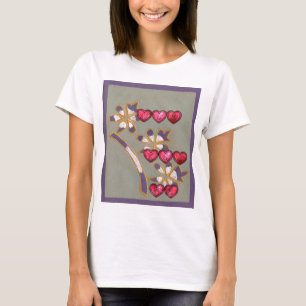 T-shirt Para Você De Mim: Belo Design De Corações Florais