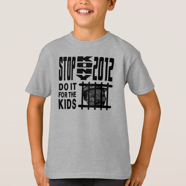 T-shirt Parada Kony 2012 - faça-a para os MIÚDOS (Frente)