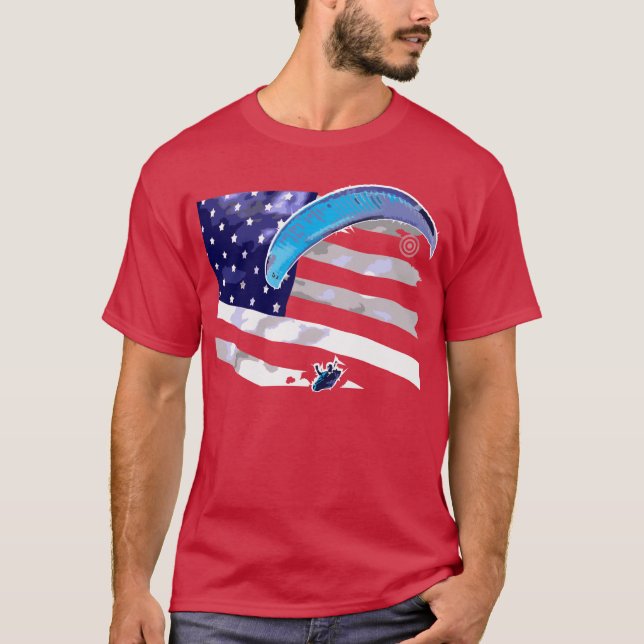 T-shirt PARAGLIDING U.S.A pontocentral (Frente)