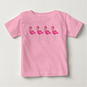 T-shirt Paraíso das Aves da Ilha Flamingo, Rosa-Quente Tro