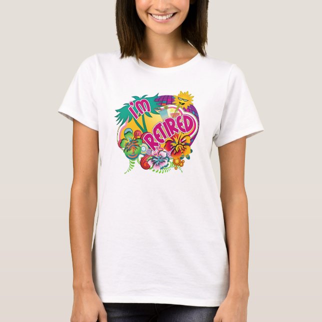 T-shirt Paraíso das Ilhas Tropicais - Estou aposentado (Frente)