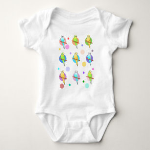 T-shirt Parakeets & teste padrão de bolinhas