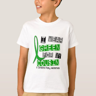 T-shirt Paralisia cerebral eu visto o verde para meu primo