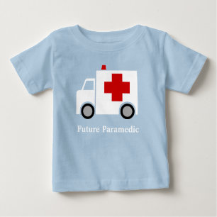 T-shirt Paramédico futuro branco da ambulância   de