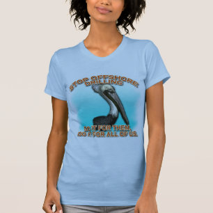T-shirt Pare a perfuração a pouca distância do mar para