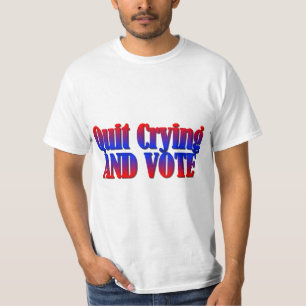 T-shirt Pare de chorar e vote