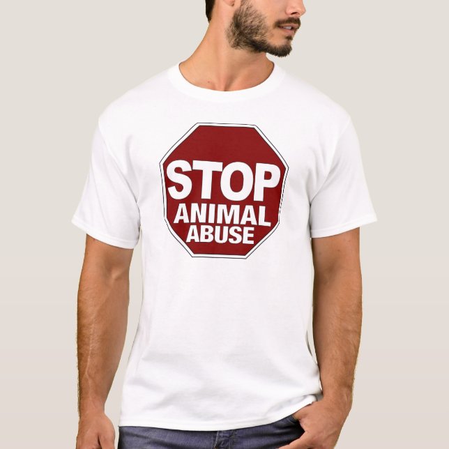 T-shirt Pare o abuso animal (Frente)