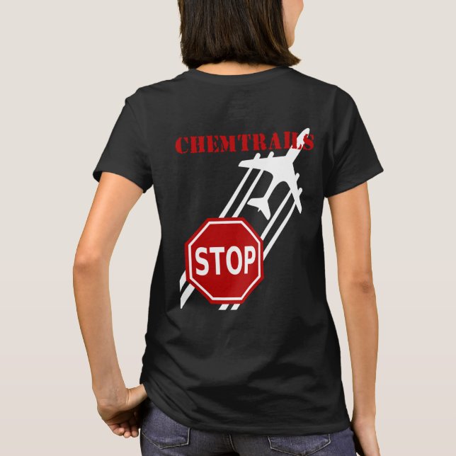 T-shirt Pare o tshirt da obscuridade de Chemtrails (Verso)