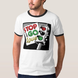 T-shirt Pare & vá o T dos homens do amor