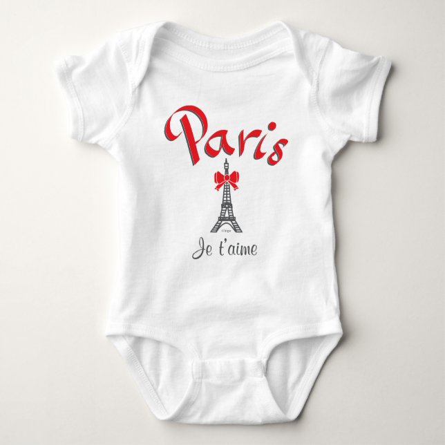 T-shirt Paris, França Je t'aime, Amo você Torre Eiffel (Frente)