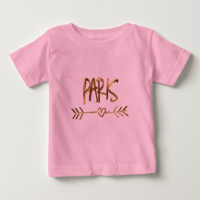 T-shirt Paris Love France Dourada (Frente)