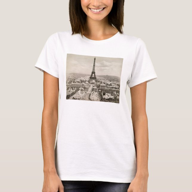 T-shirt Paris: Torre Eiffel, 1900 (Frente)