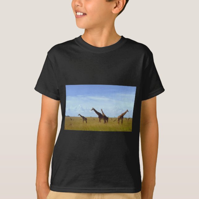 T-shirt Parque Nacional Africano Safari Giraffe Quénia Nai (Frente)