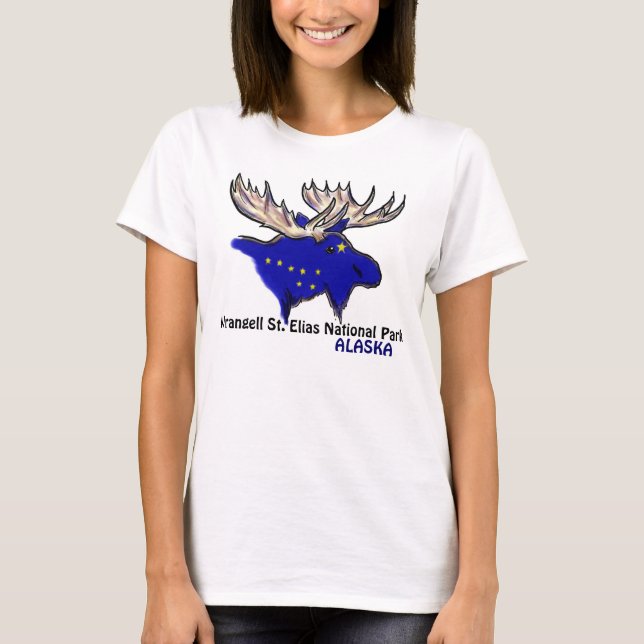 T-shirt Parque Nacional do Alaska Wrangell, moças (Frente)