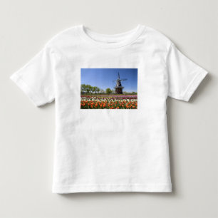 T-shirt Parque Windmill Island com tulipas em floração e