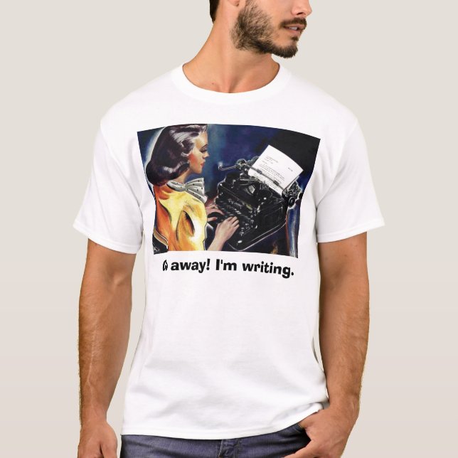 T-shirt Parta! Eu sou escrita. - Diga-lheo negócio do meio (Frente)