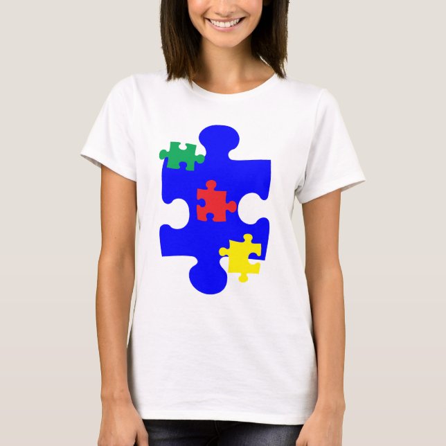 T-shirt Parte Awarness do quebra-cabeça do autismo (Frente)
