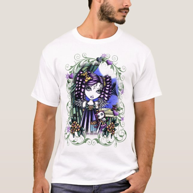 T-shirt Parte superior bonito do anjo da boneca de pano (Frente)