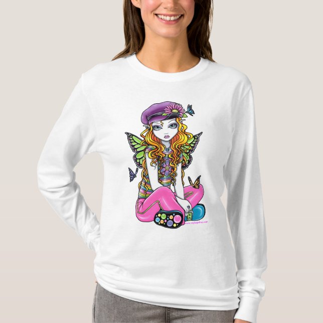 T-shirt Parte superior cristalizada "ensolarada" da fada (Frente)