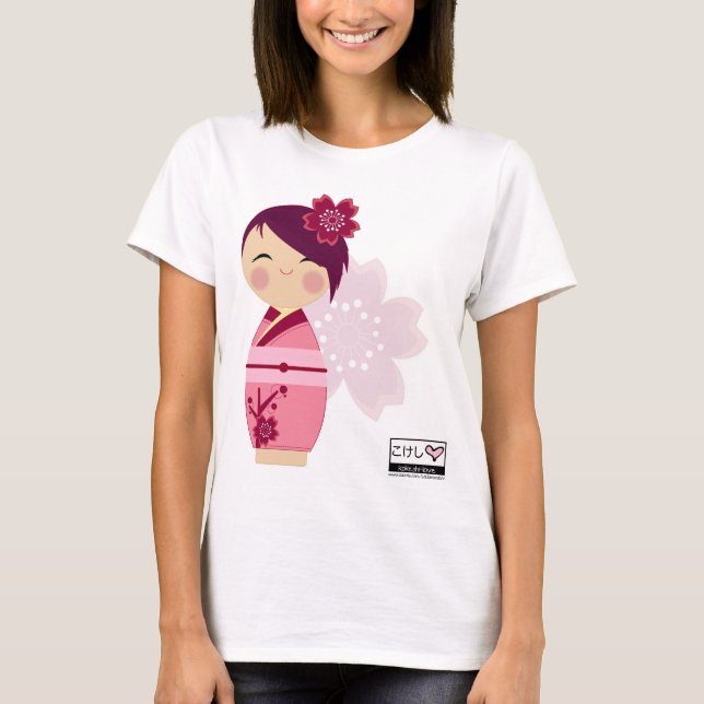 T-shirt Parte superior de Kokeshi Sakura (Frente)