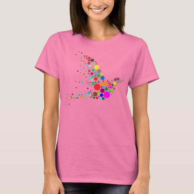 T-shirt Parte superior do círculo do Flowy das mulheres (Frente)
