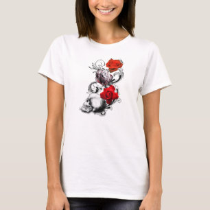T-shirt Parte superior do design do crânio