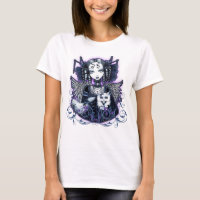 Parte superior gótico do anjo do gato persa de