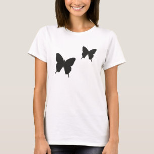 T-shirt Parte superior romântica moderna preto e branco d