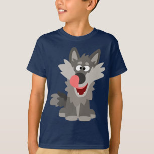 T-shirt parvo bonito das crianças do lobo dos