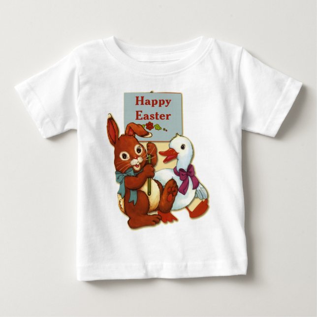 T-shirt Páscoa de Pato e Coelho (Frente)