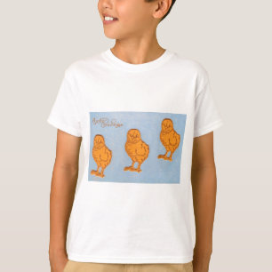 T-shirt Páscoa saudações Pintinhos Azul