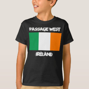T-shirt Passage West, Irlanda com bandeira irlandesa