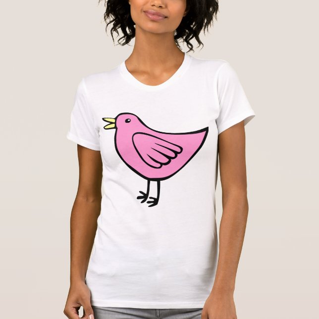 T-shirt Passarinho - Rosa (Frente)