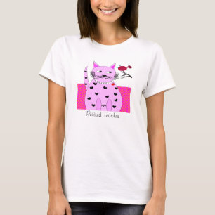 T-shirt Pássaro cor-de-rosa lunático aposentado do gato