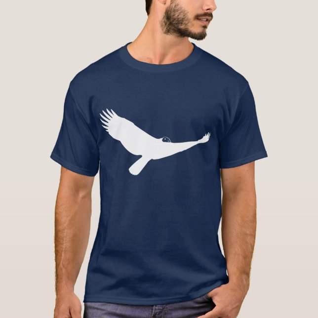 T-shirt Pássaro de abutre de turquia de rapina branco em (Frente)