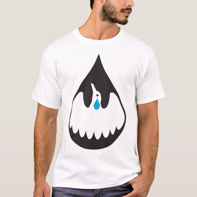 T-shirt Pássaro do derramar de óleo (Frente)