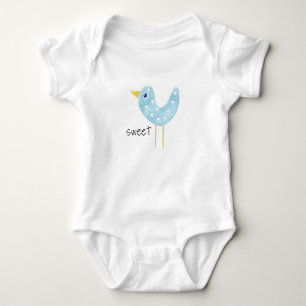 T-shirt Pássaro doce dos azuis bebés