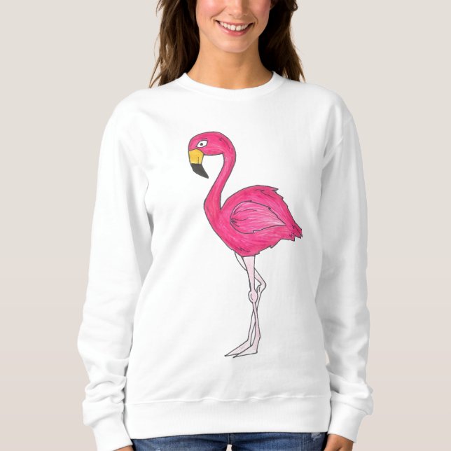 T-shirt Pássaro Flamingo Quente Rosa de Paraíso Tropical (Frente)
