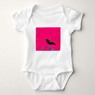 T-shirt Pássaro Negro Rosa Quente