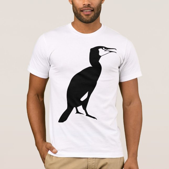 T-shirt Pássaro preto do Cormorant (Frente)