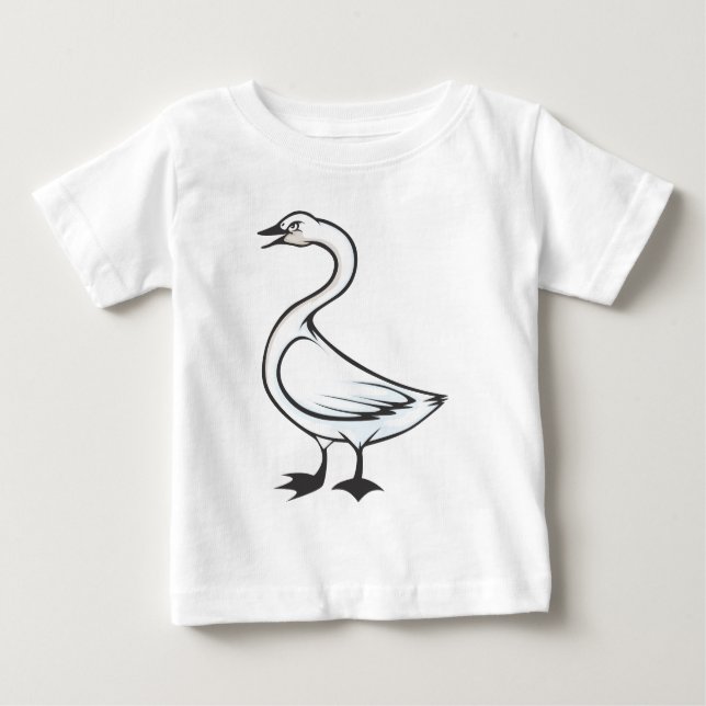 T-shirt Pássaro Swan de Tundra Sério (Frente)