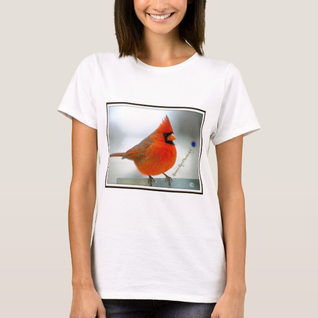 T-shirt Pássaro vermelho cardinal (Frente)