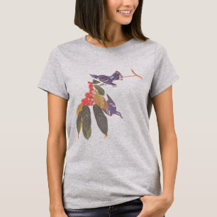 T-shirt Pássaros azul esverdeado Cerulean da toutinegra d