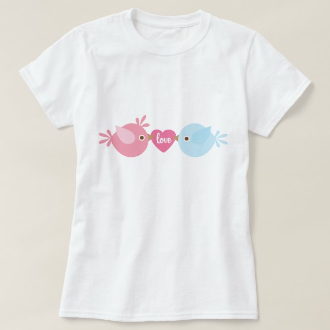 T-shirt Pássaros de Amor Doce (Frente do Design)