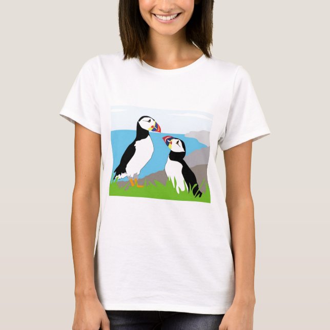 T-shirt Pássaros de mar do papagaio-do-mar (Frente)