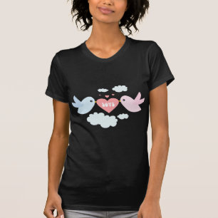 T-shirt Pássaros do amor do vôo dos namorados