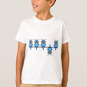 T-shirt pássaros engraçados